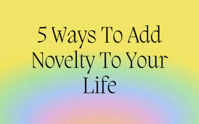5 Ways To Add Novelty To Your Life