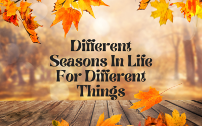 Different Seasons In Life For Different Things
